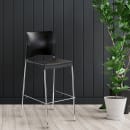 National Public Seating 8810B-11-10 Bar Stool w/ Black Plastic Back & Black Plastic Seat, Silver thumbnail 4