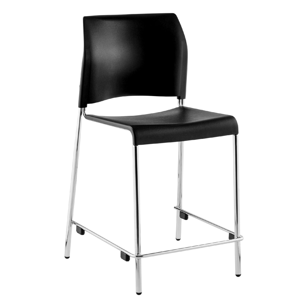 National Public Seating 8810C-11-10 Counter Height Stool w/ Curved Back &  Polypropylene Seat, Black