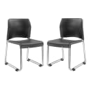National Public Seating 8820-11-20 Stacking Chair w/ Charcoal Plastic Back & Seat - Steel Frame, Silver thumbnail 2
