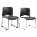 National Public Seating 8820-11-20 Stacking Chair w/ Charcoal Plastic Back & Seat - Steel Frame, Silver thumbnail 3