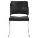 National Public Seating 8820-11-20 Stacking Chair w/ Charcoal Plastic Back & Seat - Steel Frame, Silver thumbnail 4