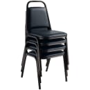 National Public Seating 9104-B Stacking Chair w/ Midnight Blue Vinyl Back & Seat - Steel Frame, Black thumbnail 2