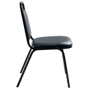 National Public Seating 9104-B Stacking Chair w/ Midnight Blue Vinyl Back & Seat - Steel Frame, Black thumbnail 5