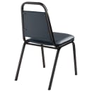 National Public Seating 9104-B Stacking Chair w/ Midnight Blue Vinyl Back & Seat - Steel Frame, Black thumbnail 6