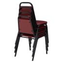 National Public Seating 9108-B Stacking Chair w/ Pleasant Burgundy Vinyl Back & Seat - Steel Frame, Black thumbnail 3