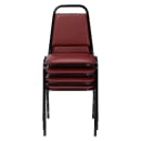 National Public Seating 9108-B Stacking Chair w/ Pleasant Burgundy Vinyl Back & Seat - Steel Frame, Black thumbnail 4
