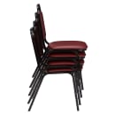 National Public Seating 9108-B Stacking Chair w/ Pleasant Burgundy Vinyl Back & Seat - Steel Frame, Black thumbnail 5