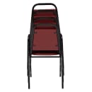 National Public Seating 9108-B Stacking Chair w/ Pleasant Burgundy Vinyl Back & Seat - Steel Frame, Black thumbnail 6