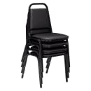 National Public Seating 9110-B Stacking Chair w/ Panther Black Vinyl Back & Seat - Steel Frame, Black thumbnail 2