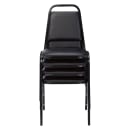 National Public Seating 9110-B Stacking Chair w/ Panther Black Vinyl Back & Seat - Steel Frame, Black thumbnail 3