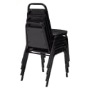 National Public Seating 9110-B Stacking Chair w/ Panther Black Vinyl Back & Seat - Steel Frame, Black thumbnail 4