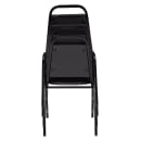 National Public Seating 9110-B Stacking Chair w/ Panther Black Vinyl Back & Seat - Steel Frame, Black thumbnail 5