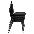National Public Seating 9110-B Stacking Chair w/ Panther Black Vinyl Back & Seat - Steel Frame, Black thumbnail 6