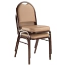 National Public Seating 9201-M Stacking Chair w/ French Beige Vinyl Back & Seat - Steel Frame, Mocha thumbnail 2