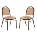 National Public Seating 9201-M Stacking Chair w/ French Beige Vinyl Back & Seat - Steel Frame, Mocha thumbnail 3