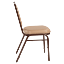 National Public Seating 9201-M Stacking Chair w/ French Beige Vinyl Back & Seat - Steel Frame, Mocha thumbnail 5