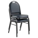 National Public Seating 9204-BT Stacking Chair w/ Midnight Blue Vinyl Back & Seat - Steel Frame, Black thumbnail 2