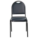 National Public Seating 9204-BT Stacking Chair w/ Midnight Blue Vinyl Back & Seat - Steel Frame, Black thumbnail 4