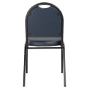 National Public Seating 9204-BT Stacking Chair w/ Midnight Blue Vinyl Back & Seat - Steel Frame, Black thumbnail 7