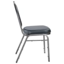 National Public Seating 9204-SV Stacking Chair w/ Midnight Blue Vinyl Back & Seat - Steel Frame, Silver Vein thumbnail 5