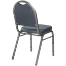 National Public Seating 9204-SV Stacking Chair w/ Midnight Blue Vinyl Back & Seat - Steel Frame, Silver Vein thumbnail 6
