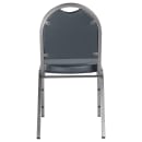 National Public Seating 9204-SV Stacking Chair w/ Midnight Blue Vinyl Back & Seat - Steel Frame, Silver Vein thumbnail 7