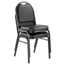National Public Seating 9210-BT Stacking Chair w/ Panther Black Vinyl Back & Seat - Steel Frame, Black thumbnail 2