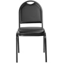 National Public Seating 9210-BT Stacking Chair w/ Panther Black Vinyl Back & Seat - Steel Frame, Black thumbnail 4