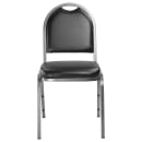 National Public Seating 9210-SV Stacking Chair w/ Panther Black Vinyl Back & Seat - Steel Frame, Silver Vein thumbnail 4