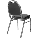 National Public Seating 9210-SV Stacking Chair w/ Panther Black Vinyl Back & Seat - Steel Frame, Silver Vein thumbnail 6