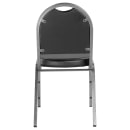 National Public Seating 9210-SV Stacking Chair w/ Panther Black Vinyl Back & Seat - Steel Frame, Silver Vein thumbnail 7