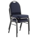 National Public Seating 9254-BT Stacking Chair w/ Midnight Blue Fabric Back & Seat - Steel Frame, Black thumbnail 2