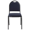 National Public Seating 9254-BT Stacking Chair w/ Midnight Blue Fabric Back & Seat - Steel Frame, Black thumbnail 4