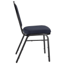 National Public Seating 9254-BT Stacking Chair w/ Midnight Blue Fabric Back & Seat - Steel Frame, Black thumbnail 5