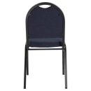 National Public Seating 9254-BT Stacking Chair w/ Midnight Blue Fabric Back & Seat - Steel Frame, Black thumbnail 7