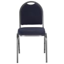 National Public Seating 9254-SV Stacking Chair w/ Midnight Blue Fabric Back & Seat - Steel Frame, Silver Vein thumbnail 4