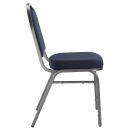 National Public Seating 9254-SV Stacking Chair w/ Midnight Blue Fabric Back & Seat - Steel Frame, Silver Vein thumbnail 5