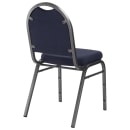 National Public Seating 9254-SV Stacking Chair w/ Midnight Blue Fabric Back & Seat - Steel Frame, Silver Vein thumbnail 6