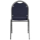 National Public Seating 9254-SV Stacking Chair w/ Midnight Blue Fabric Back & Seat - Steel Frame, Silver Vein thumbnail 7