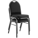 National Public Seating 9260-BT Stacking Chair w/ Ebony Black Fabric Back & Seat - Steel Frame, Black thumbnail 2