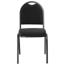 National Public Seating 9260-BT Stacking Chair w/ Ebony Black Fabric Back & Seat - Steel Frame, Black thumbnail 4