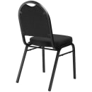 National Public Seating 9260-BT Stacking Chair w/ Ebony Black Fabric Back & Seat - Steel Frame, Black thumbnail 6