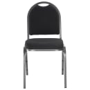 National Public Seating 9260-SV Stacking Chair w/ Ebony Black Fabric Back & Seat - Steel Frame, Silver Vein thumbnail 4