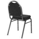 National Public Seating 9260-SV Stacking Chair w/ Ebony Black Fabric Back & Seat - Steel Frame, Silver Vein thumbnail 6