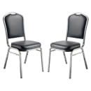 National Public Seating 9304-SV Stacking Chair w/ Midnight Blue Vinyl Back & Seat - Steel Frame, Silver Vein thumbnail 3