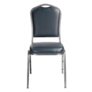National Public Seating 9304-SV Stacking Chair w/ Midnight Blue Vinyl Back & Seat - Steel Frame, Silver Vein thumbnail 4