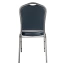 National Public Seating 9304-SV Stacking Chair w/ Midnight Blue Vinyl Back & Seat - Steel Frame, Silver Vein thumbnail 7