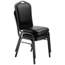 National Public Seating 9310-BT Stacking Chair w/ Panther Black Vinyl Back & Seat - Steel Frame, Black thumbnail 2