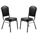 National Public Seating 9310-BT Stacking Chair w/ Panther Black Vinyl Back & Seat - Steel Frame, Black thumbnail 3