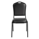 National Public Seating 9310-BT Stacking Chair w/ Panther Black Vinyl Back & Seat - Steel Frame, Black thumbnail 4